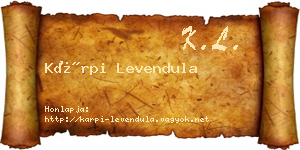 Kárpi Levendula névjegykártya